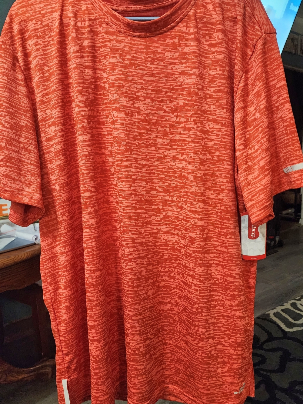 bcg Men's Heathered Coral-Orange Short Sleeve Performance Tee Sz 2XL NWT